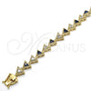 Pulsera Tennis 03.210.0074.4.08 Oro Laminado, con Zafiro Azul and Blanca Zirconia Cubica, Pulido, Tono Dorado (09 MM Thickness, 8 Inches Length)