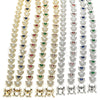 Pulsera Tennis 03.210.0074.4.08 Oro Laminado, con Zafiro Azul and Blanca Zirconia Cubica, Pulido, Tono Dorado (09 MM Thickness, 8 Inches Length)