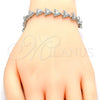 Pulsera Tennis 03.210.0074.5.08 Rodio Laminado, con Zirconia Cubica Blanca, Pulido, Rodinado (Grosor 09 MM, 8 Pulgadas de Largo)