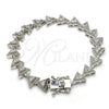 Pulsera Tennis 03.210.0074.5.08 Rodio Laminado, con Zirconia Cubica Blanca, Pulido, Rodinado (Grosor 09 MM, 8 Pulgadas de Largo)