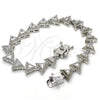 Pulsera Tennis 03.210.0074.5.08 Rodio Laminado, con Zirconia Cubica Blanca, Pulido, Rodinado (Grosor 09 MM, 8 Pulgadas de Largo)