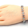 Pulsera Tennis 03.210.0074.6.08 Rodio Laminado, con Zirconia Cubica Granate y Blanca, Pulido, Rodinado (Grosor 09 MM, 8 Pulgadas de Largo)