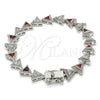Pulsera Tennis 03.210.0074.6.08 Rodio Laminado, con Zirconia Cubica Granate y Blanca, Pulido, Rodinado (Grosor 09 MM, 8 Pulgadas de Largo)