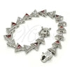 Pulsera Tennis 03.210.0074.6.08 Rodio Laminado, con Zirconia Cubica Granate y Blanca, Pulido, Rodinado (Grosor 09 MM, 8 Pulgadas de Largo)
