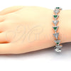 Pulsera Tennis 03.210.0074.7.08 Rodio Laminado, con Zirconia Cubica Verde y Blanca, Pulido, Rodinado (Grosor 09 MM, 8 Pulgadas de Largo)