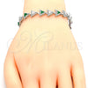 Pulsera Tennis 03.210.0074.7.08 Rodio Laminado, con Zirconia Cubica Verde y Blanca, Pulido, Rodinado (Grosor 09 MM, 8 Pulgadas de Largo)