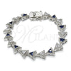 Pulsera Tennis 03.210.0074.8.08 Rodio Laminado, con Zirconia Cubica Zafiro Azul y Blanca, Pulido, Rodinado (Grosor 09 MM, 8 Pulgadas de Largo)