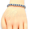 Pulsera Tennis 03.210.0075.7.08 Rodio Laminado, con Zirconia Cubica Zafiro Azul y Blanca, Pulido, Rodinado (Grosor 06 MM, 8 Pulgadas de Largo)