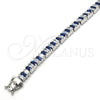 Pulsera Tennis 03.210.0075.7.08 Rodio Laminado, con Zirconia Cubica Zafiro Azul y Blanca, Pulido, Rodinado (Grosor 06 MM, 8 Pulgadas de Largo)
