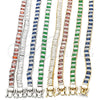 Pulsera Tennis 03.210.0075.7.08 Rodio Laminado, con Zirconia Cubica Zafiro Azul y Blanca, Pulido, Rodinado (Grosor 06 MM, 8 Pulgadas de Largo)