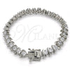 Pulsera Tennis 03.210.0076.4.08 Rodio Laminado, con Zirconia Cubica Blanca, Pulido, Rodinado (Grosor 08 MM, 8 Pulgadas de Largo)
