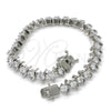 Pulsera Tennis 03.210.0076.4.08 Rodio Laminado, con Zirconia Cubica Blanca, Pulido, Rodinado (Grosor 08 MM, 8 Pulgadas de Largo)