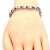 Pulsera Tennis 03.210.0076.7.08 Rodio Laminado, con Zirconia Cubica Zafiro Azul y Blanca, Pulido, Rodinado (Grosor 08 MM, 8 Pulgadas de Largo)