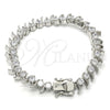 Pulsera Tennis 03.210.0077.4.08 Rodio Laminado, con Blanca Zirconia Cubica, Pulido, Rodinado (08 MM Thickness, 8 Inches Length)