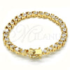 Pulsera Tennis 03.210.0078.08 Oro Laminado, con Blanca Zirconia Cubica, Pulido, Tono Dorado (06 MM Thickness, 8 Inches Length)