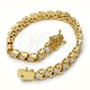Pulsera Tennis 03.210.0078.08 Oro Laminado, con Blanca Zirconia Cubica, Pulido, Tono Dorado (06 MM Thickness, 8 Inches Length)