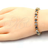 Pulsera Tennis 03.210.0078.3.08 Oro Laminado, con Zafiro Azul and Blanca Zirconia Cubica, Pulido, Tono Dorado (06 MM Thickness, 8 Inches Length)
