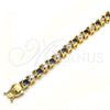 Pulsera Tennis 03.210.0078.3.08 Oro Laminado, con Zafiro Azul and Blanca Zirconia Cubica, Pulido, Tono Dorado (06 MM Thickness, 8 Inches Length)