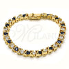 Pulsera Tennis 03.210.0078.3.08 Oro Laminado, con Zafiro Azul and Blanca Zirconia Cubica, Pulido, Tono Dorado (06 MM Thickness, 8 Inches Length)