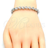 Pulsera Tennis 03.210.0078.4.08 Rodio Laminado, con Zirconia Cubica Blanca, Pulido, Rodinado (Grosor 06 MM, 8 Pulgadas de Largo)