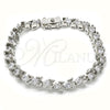 Pulsera Tennis 03.210.0078.4.08 Rodio Laminado, con Zirconia Cubica Blanca, Pulido, Rodinado (Grosor 06 MM, 8 Pulgadas de Largo)