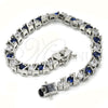 Pulsera Tennis 03.210.0078.7.08 Rodio Laminado, con Zirconia Cubica Zafiro Azul y Blanca, Pulido, Rodinado (Grosor 06 MM, 8 Pulgadas de Largo)