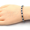 Pulsera Tennis 03.210.0079.3.08 Oro Laminado, con Zafiro Azul and Blanca Zirconia Cubica, Pulido, Tono Dorado (05 MM Thickness, 8 Inches Length)