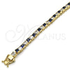 Pulsera Tennis 03.210.0079.3.08 Oro Laminado, con Zafiro Azul and Blanca Zirconia Cubica, Pulido, Tono Dorado (05 MM Thickness, 8 Inches Length)