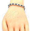 Pulsera Tennis 03.210.0079.7.08 Rodio Laminado, con Zirconia Cubica Zafiro Azul y Blanca, Pulido, Rodinado (Grosor 05 MM, 8 Pulgadas de Largo)