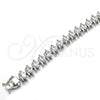 Pulsera Tennis 03.210.0080.5.08 Rodio Laminado, con Zirconia Cubica Blanca, Pulido, Rodinado (Grosor 10 MM, 8 Pulgadas de Largo)