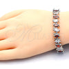 Pulsera Tennis 03.210.0080.6.08 Rodio Laminado, con Zirconia Cubica Granate y Blanca, Pulido, Rodinado (Grosor 10 MM, 8 Pulgadas de Largo)