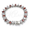 Pulsera Tennis 03.210.0080.6.08 Rodio Laminado, con Zirconia Cubica Granate y Blanca, Pulido, Rodinado (Grosor 10 MM, 8 Pulgadas de Largo)