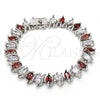 Pulsera Tennis 03.210.0080.6.08 Rodio Laminado, con Zirconia Cubica Granate y Blanca, Pulido, Rodinado (Grosor 10 MM, 8 Pulgadas de Largo)