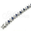 Pulsera Tennis 03.210.0080.8.08 Rodio Laminado, con Zirconia Cubica Zafiro Azul y Blanca, Pulido, Rodinado (Grosor 10 MM, 8 Pulgadas de Largo)