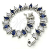 Pulsera Tennis 03.210.0080.8.08 Rodio Laminado, con Zirconia Cubica Zafiro Azul y Blanca, Pulido, Rodinado (Grosor 10 MM, 8 Pulgadas de Largo)