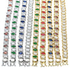 Pulsera Tennis 03.210.0080.8.08 Rodio Laminado, con Zirconia Cubica Zafiro Azul y Blanca, Pulido, Rodinado (Grosor 10 MM, 8 Pulgadas de Largo)