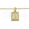 Collares con Dije 04.242.0090.24 Oro Laminado, Diseño de Dinero, Pulido, Tono Dorado (02 MM Thickness, 24 Inches Length)