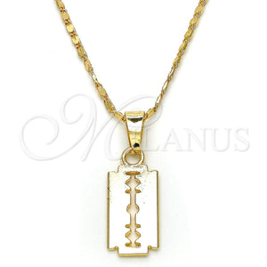 Collares con Dije 04.242.0099.24 Oro Laminado, Pulido, Tono Dorado (02 MM Thickness, 24 Inches Length)