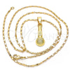 Collares con Dije 04.242.0100.24 Oro Laminado, Pulido, Tono Dorado (02 MM Thickness, 24 Inches Length)
