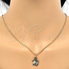 Collares con Dije 04.106.0001.20 Oro Laminado, Diseño de Niñita Pequeña y Estrella, Pulido, Tono Dorado (02 MM Thickness, 20 Inches Length)