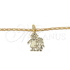 Collares con Dije 04.106.0001.20 Oro Laminado, Diseño de Niñita Pequeña y Estrella, Pulido, Tono Dorado (02 MM Thickness, 20 Inches Length)