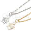 Collares con Dije 04.106.0001.20 Oro Laminado, Diseño de Niñita Pequeña y Estrella, Pulido, Tono Dorado (02 MM Thickness, 20 Inches Length)
