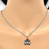 Collares con Dije 04.106.0003.1.20 Rodio Laminado, Diseño de Niñita Pequeña y Niñito Pequeño, Pulido, Rodinado (Grosor 02 MM, 20 Pulgadas de Largo)