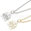 Collares con Dije 04.106.0003.1.20 Rodio Laminado, Diseño de Niñita Pequeña y Niñito Pequeño, Pulido, Rodinado (Grosor 02 MM, 20 Pulgadas de Largo)