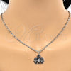 Collares con Dije 04.106.0004.1.20 Rodio Laminado, Diseño de Niñita Pequeña y Estrella, Pulido, Rodinado (Grosor 02 MM, 20 Pulgadas de Largo)