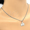 Collares con Dije 04.106.0004.1.20 Rodio Laminado, Diseño de Niñita Pequeña y Estrella, Pulido, Rodinado (Grosor 02 MM, 20 Pulgadas de Largo)
