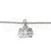 Collares con Dije 04.106.0004.1.20 Rodio Laminado, Diseño de Niñita Pequeña y Estrella, Pulido, Rodinado (Grosor 02 MM, 20 Pulgadas de Largo)