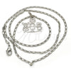 Collares con Dije 04.106.0008.1.20 Rodio Laminado, Diseño de Niñito Pequeño y Niñita Pequeña, Pulido, Rodinado (Grosor 02 MM, 20 Pulgadas de Largo)