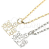 Collares con Dije 04.106.0008.1.20 Rodio Laminado, Diseño de Niñito Pequeño y Niñita Pequeña, Pulido, Rodinado (Grosor 02 MM, 20 Pulgadas de Largo)