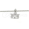 Collares con Dije 04.106.0009.1.20 Rodio Laminado, Diseño de Niñita Pequeña, Pulido, Rodinado (02 MM Thickness, 20 Inches Length)